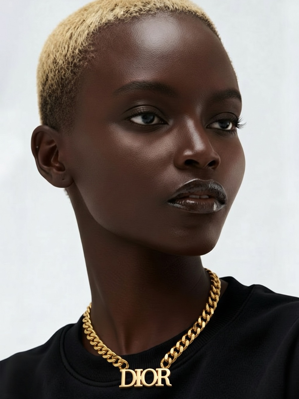 Gold Logo Curb Chain Necklace